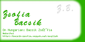 zsofia bacsik business card